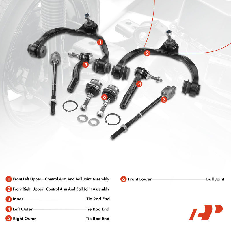 8x Control Arm with Ball Joint Tie Rod Kit for Ford Crown Victoria Lincoln