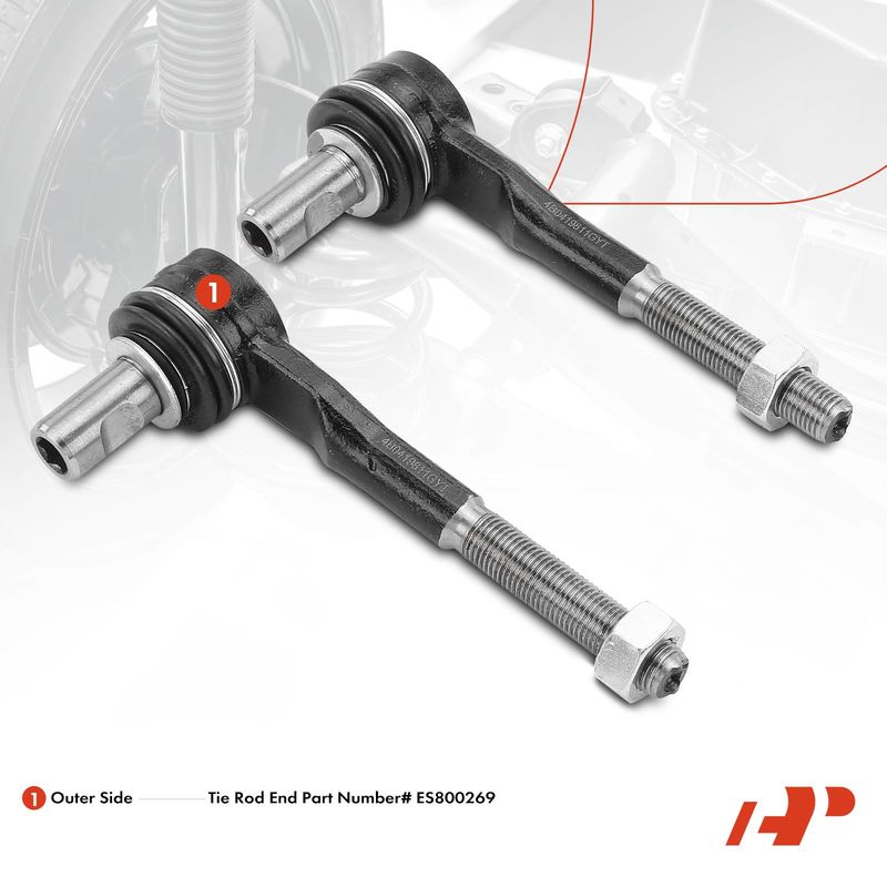 2x Outer Tie Rod End for Audi A4 2005-2009 A6 Allroad Quattro RS4 RS6 S4 S6