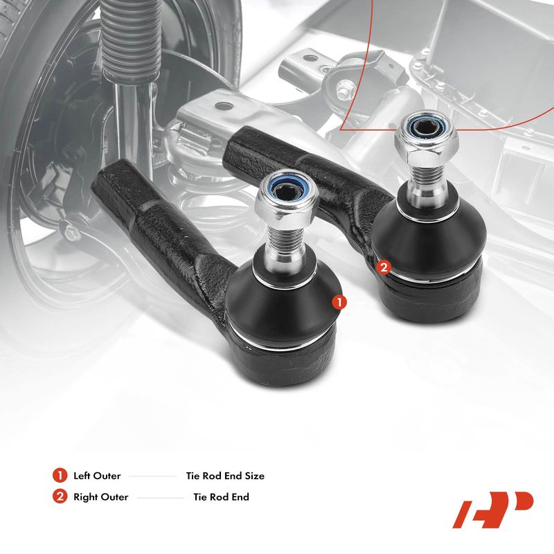 2x Outer Tie Rod End for Volkswagen Beetle 1998-2010 Golf Jetta City