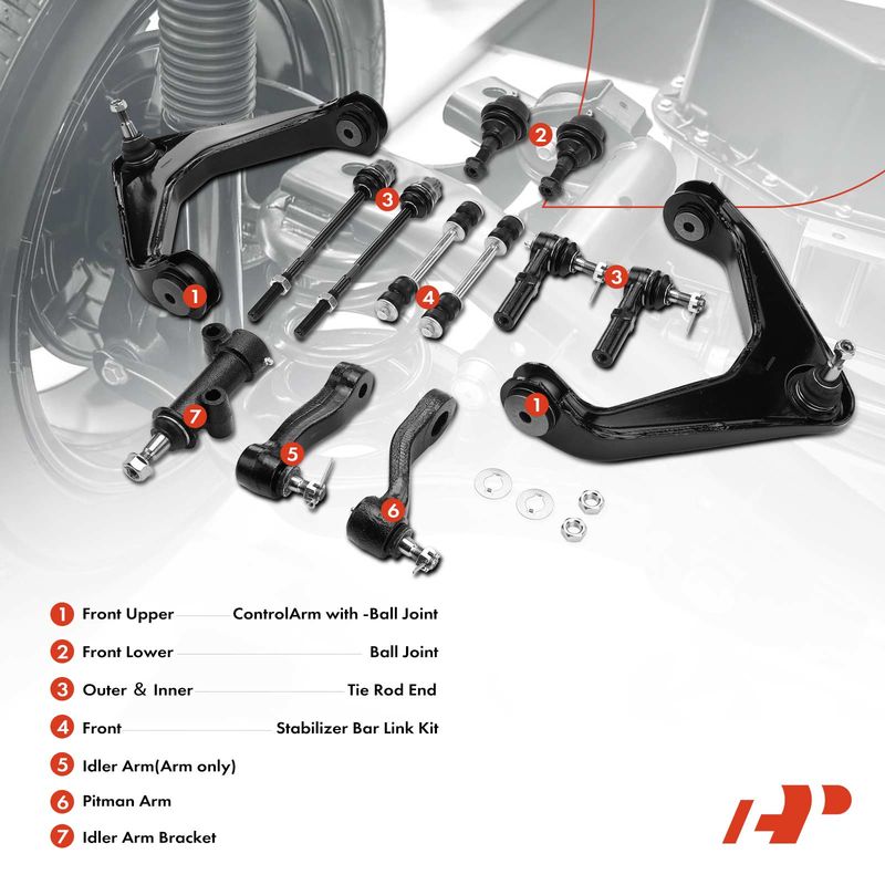 13x Control Arm Ball Joint Sway Bar Tie Rod for Chevy Silverado GMC Sierra 2500