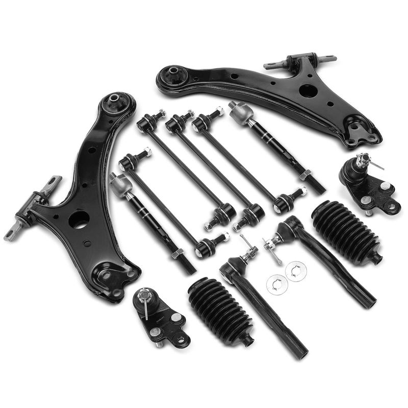 14x Control Arm with Ball Joint Sway Bar Tie Rod End for Toyota Camry Hybrid