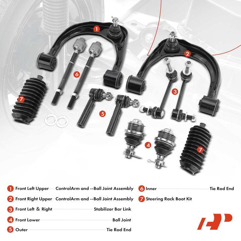 12x Control Arm with Ball Joint & Sway Bar Link for Toyota Lexus GX470