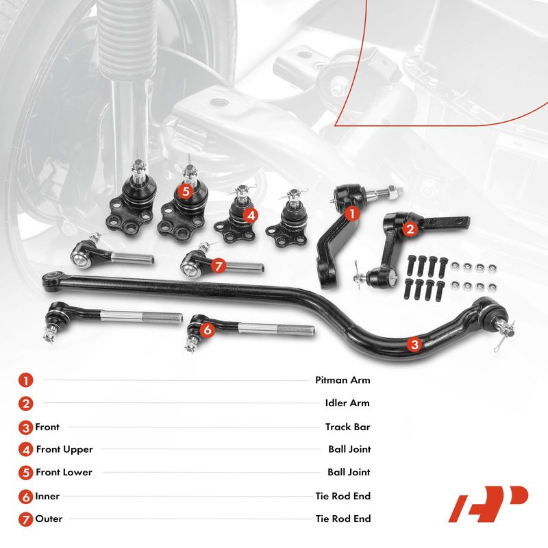 11x Pitman Idler Arm & Track Bar Tie Rod End Ball Joint for Dodge Ram 1500 00-01