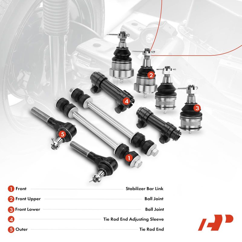 10x Stabilizer Bar Link & Tie Rod End & Ball Joint for Dodge Ram 1500 1994-1999