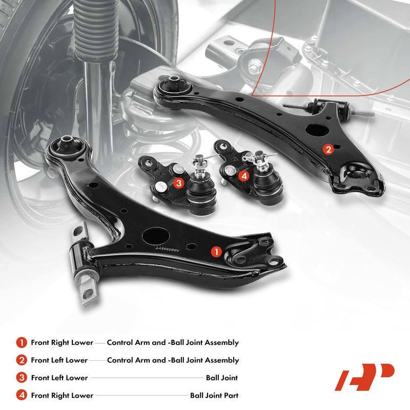 4x Control Arm with Ball Joint Assembly for Toyota Camry Avalon 05-18 Lexus