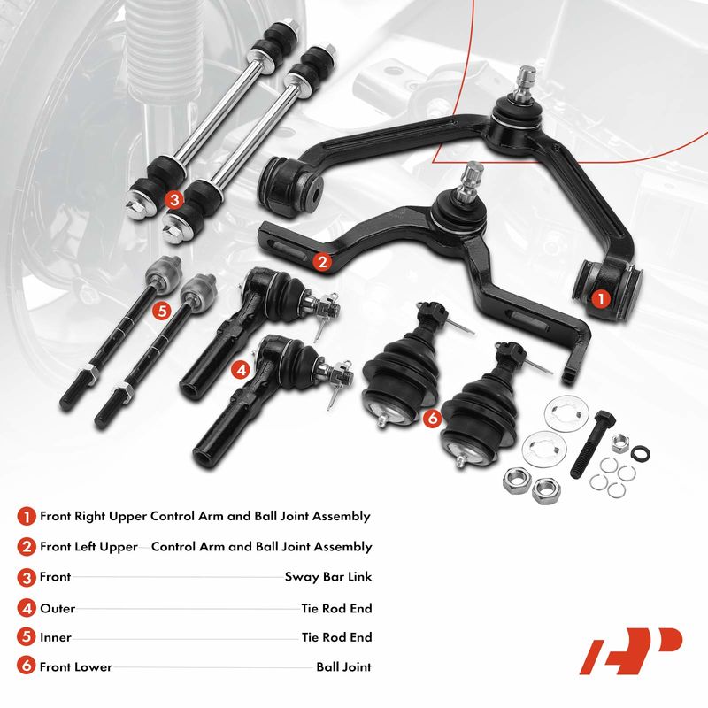 10x Control Arm & Sway Bar Link & Tie Rod End & Ball Joint for Ford Mercury