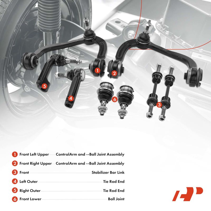 8x Control Arm with Ball Joint Stabilizer Bar Link for Ford F-150 2009-2014
