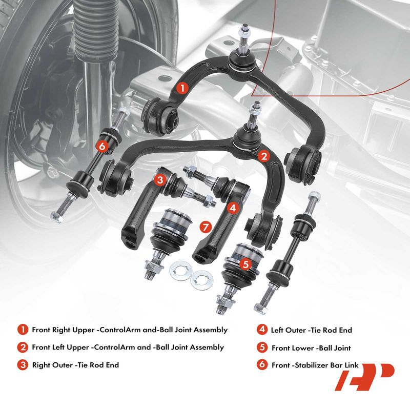 8x Control Arm with Ball Joint Sway Bar Link for Ford Expedition F-150 Lincoln