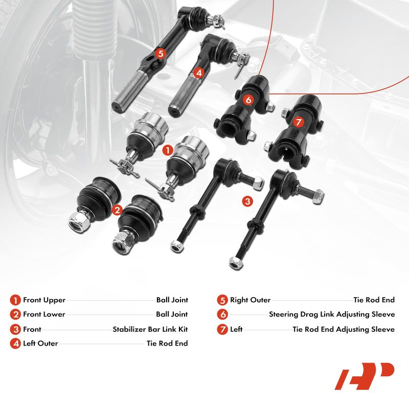 10x Sway Bar Tie Rod Ball Joint for Dodge Ram 1500 Ram 2500 1994 1995 4WD