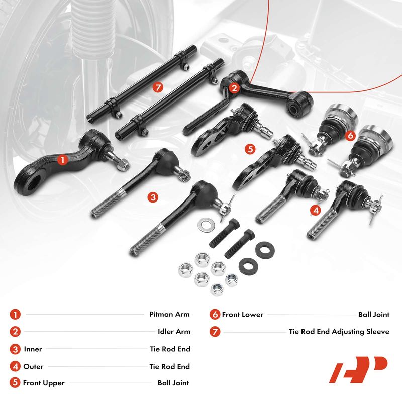 12x Pitman & Idler Arm & Tie Rod End & Ball Joint for Ford Lincoln Mercury 95-02