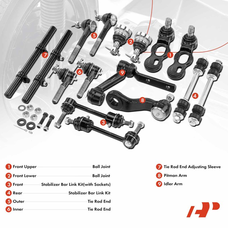 16x Sway Bar Link Tie Rod Pitman Idler Arm for Ford Lincoln Mercury 1995-1997