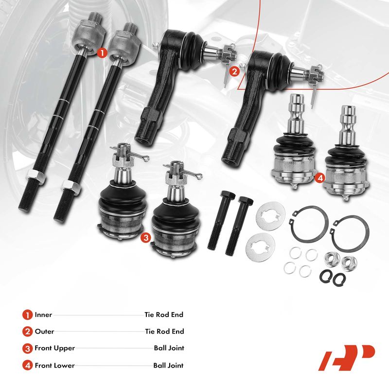 8x Inner & Outer Tie Rod End Ball Joint for Ford Ranger Mazda B2300 B3000