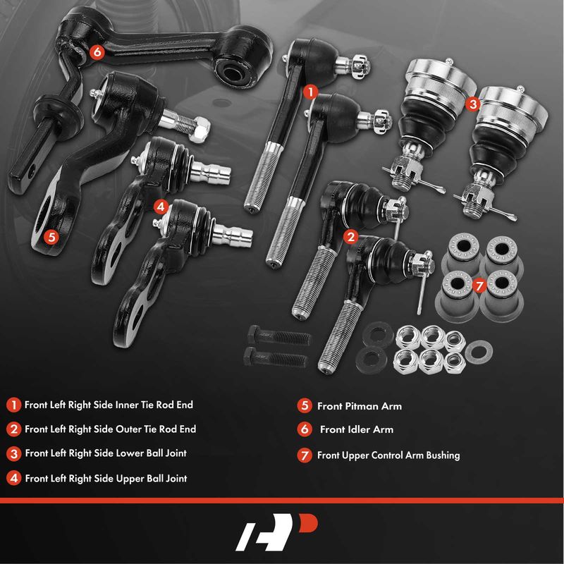 12x Control Arm Tie Rod End Ball Joint for Ford Lincoln Mercury 1995-2002