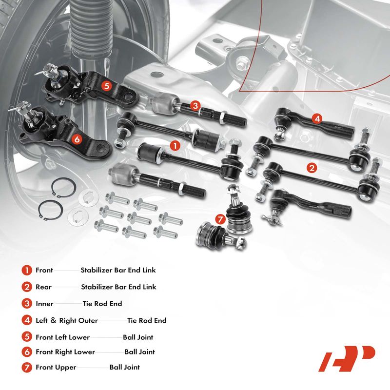 12x Sway Bar End Link Tie Rod End Ball Joint for Toyota Tundra 2004-2006 RWD
