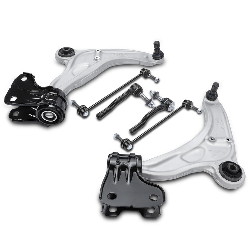 6x Control Arm with Bushing Sway Bar Link Tie Rod End for Ford Edge MKX