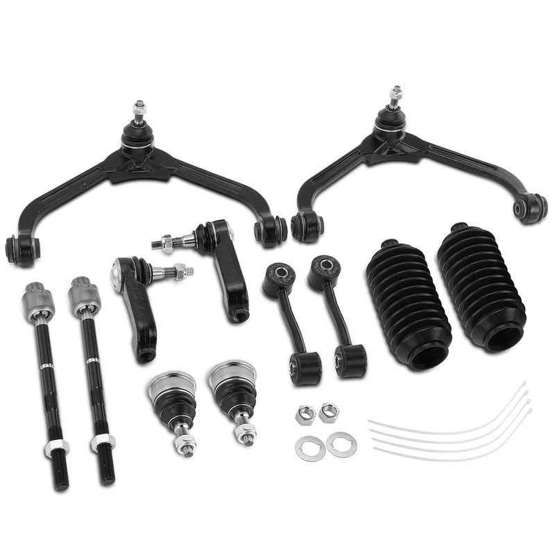 12x Control Arm & Stabilizer Bar Link & Tie Rod End for Jeep Liberty 02-04