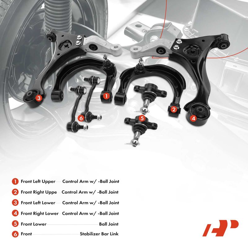 8x Control Arm & Ball Joint & Sway Bar Link for Hyundai Sonata 2006-2010