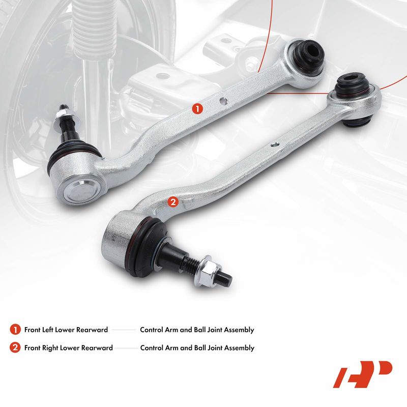 2x Front Lower Rearward Control Arm with Ball Joint for Ford Mustang 15-21
