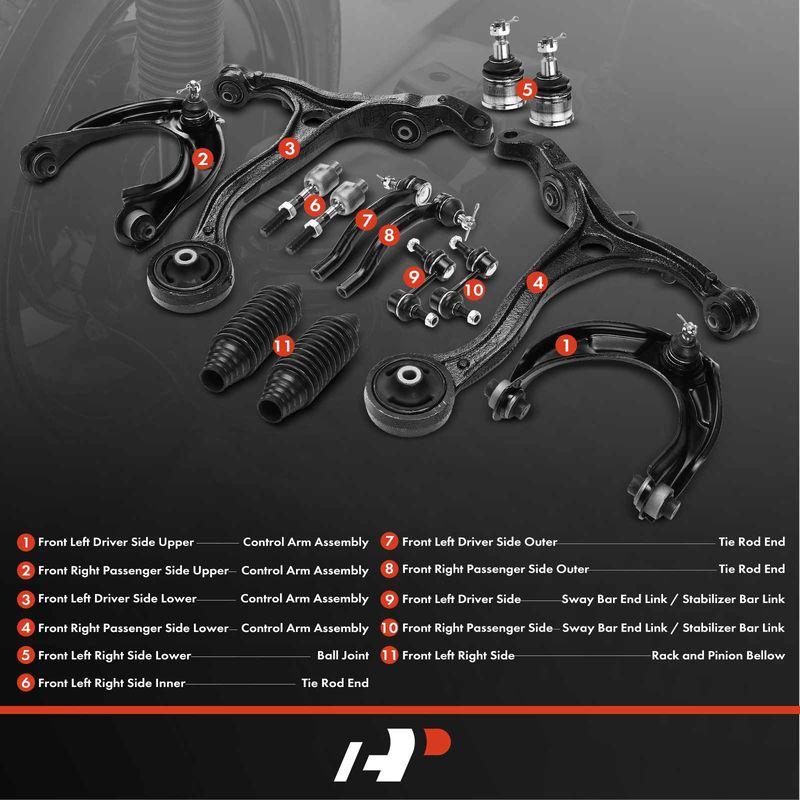 14x Control Arm & Sway Bar & Tie Rod Kit for Honda Accord 2008-2012