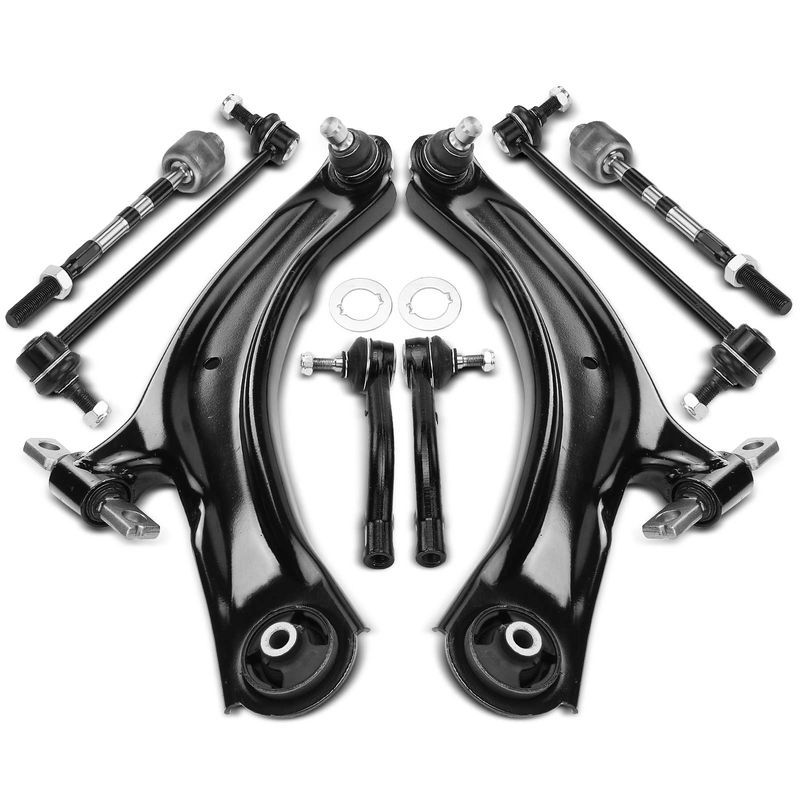 8x Control Arm with Ball Joint & Sway Bar Links & Tie Rod End for Nissan Rogue