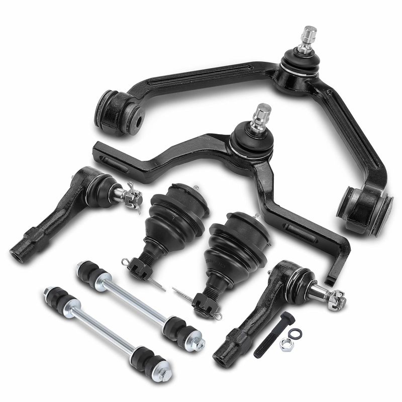 8x Control Arm with Ball Joint & Sway Bar Link & Tie Rod End for Ford Explorer