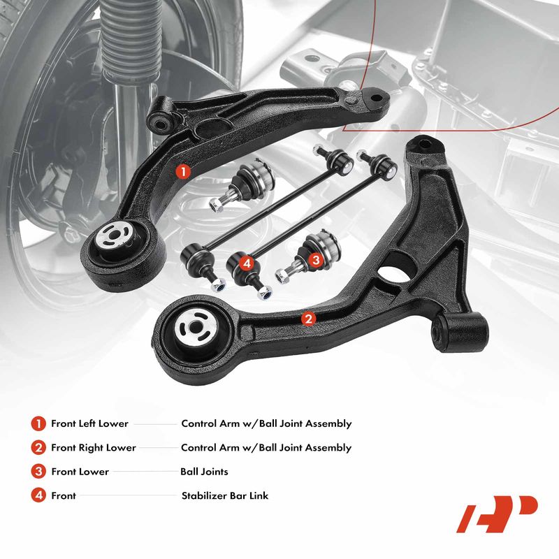 6x Control Arm with Ball Joint & Sway Bar for Chrysler Sebring 07-09 Dodge