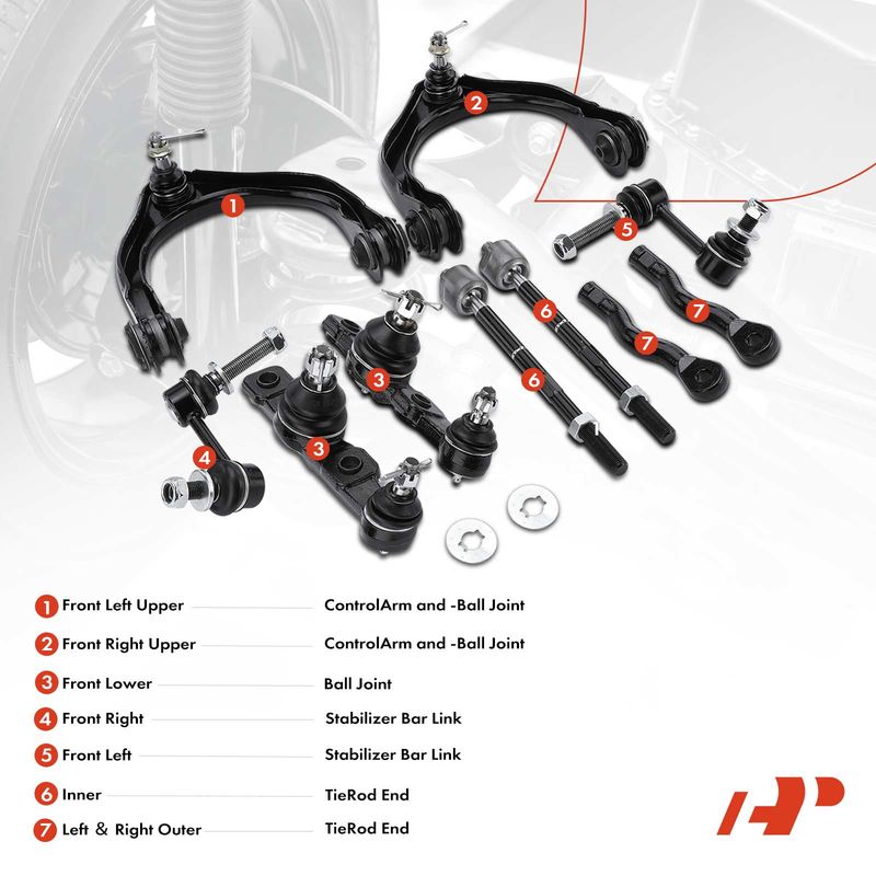 10x Control Arm & Ball Joint & Sway Bar & Tie Rod End for Lexus GS350 GS450h