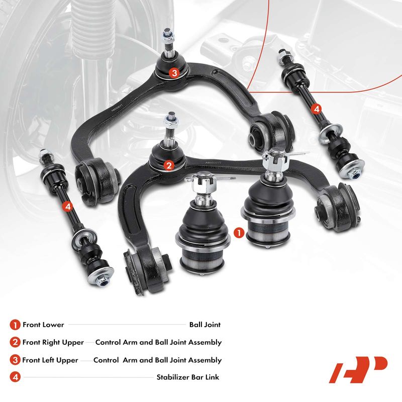 6x Control Arm & Ball Joint & Stabilizer Bar Link for Ford F-150 Lincoln