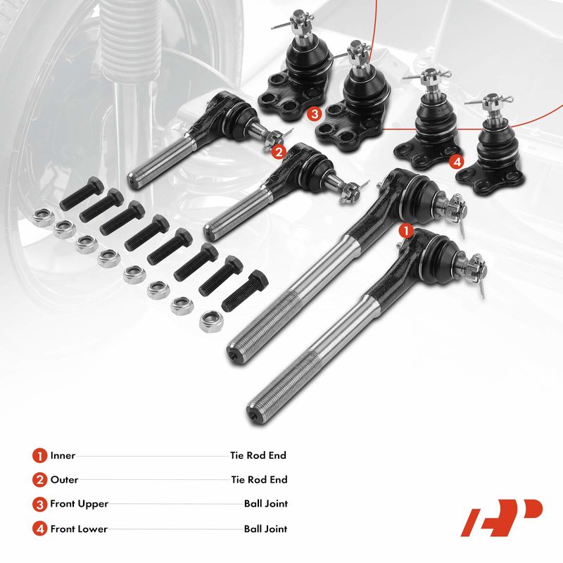 8x Tie Rod End & Ball Joint for Dodge Ram 1500 2000 2001 Pickup RWD