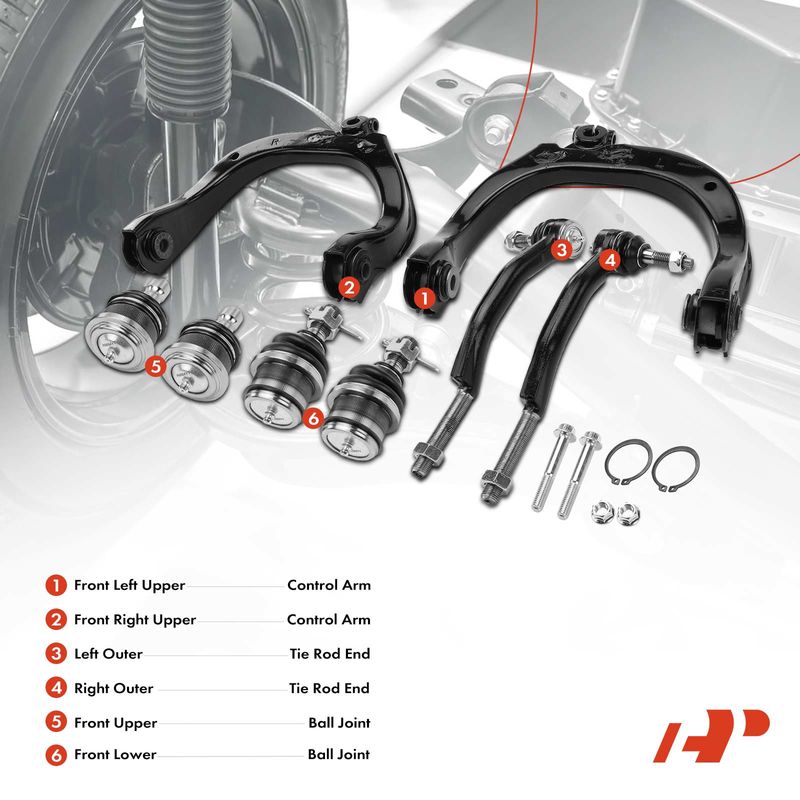 8x Control Arm & Tie Rod End for Chevy SSR Trailblazer GMC Envoy Buick