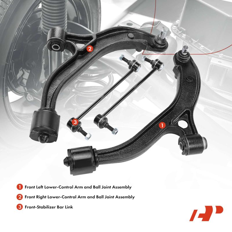 4x Control Arm with Ball Joint & Sway Bar for Dodge Caravan Chrysler Plymouth