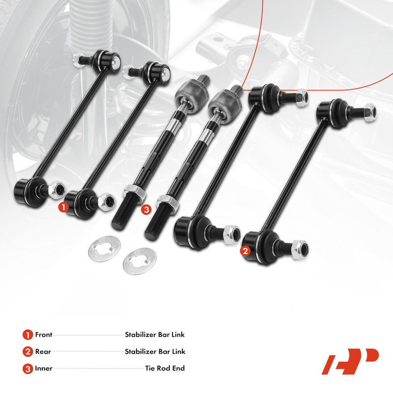 6x Stabilizer Bar Link & Tie Rod End for Hyundai Tucson Kia Sportage