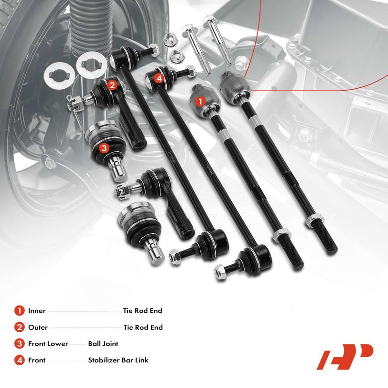 8x Stabilizer Bar End Link & Tie Rod End & Ball Joint for Mazda MPV 01-06
