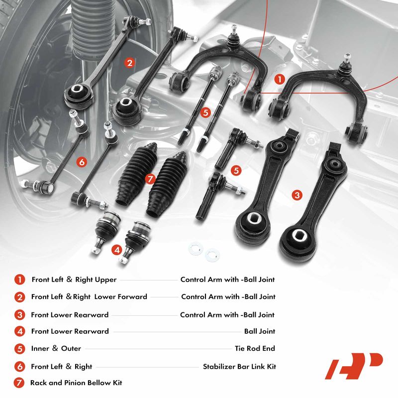 16x Front Control Arm Sway Bar Rod End for Chrysler 300 Dodge Challenger Charger