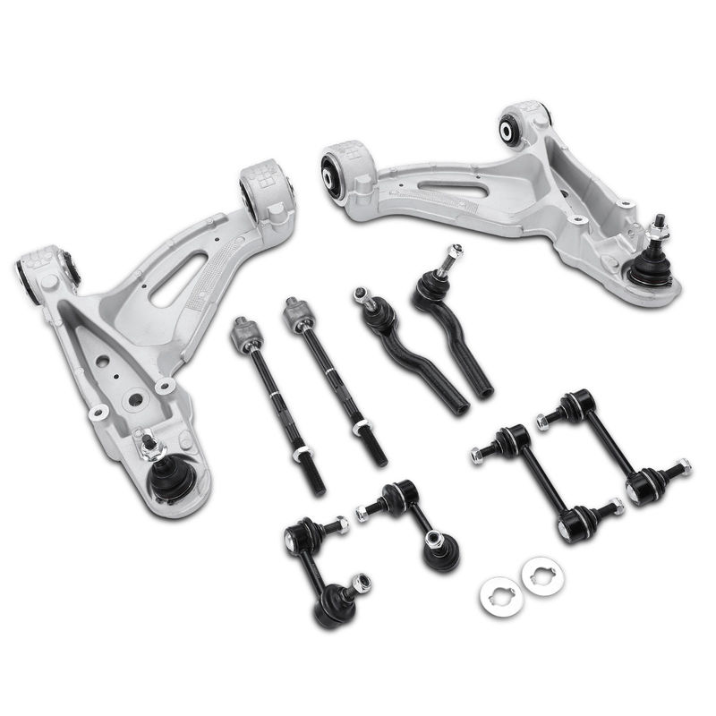10x Control Arm with Ball Joint & Sway Bar Link & Tie Rod End for Cadillac
