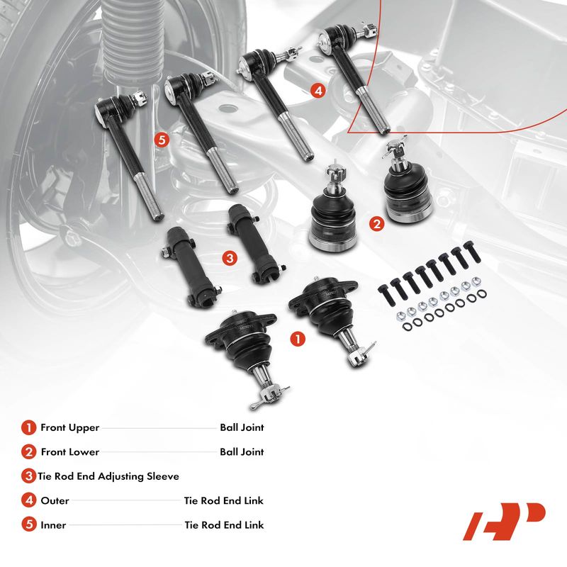 10x Tie Rod End & Ball Joint for Chevrolet GMC C1500 C2500 1988-2000 Yukon