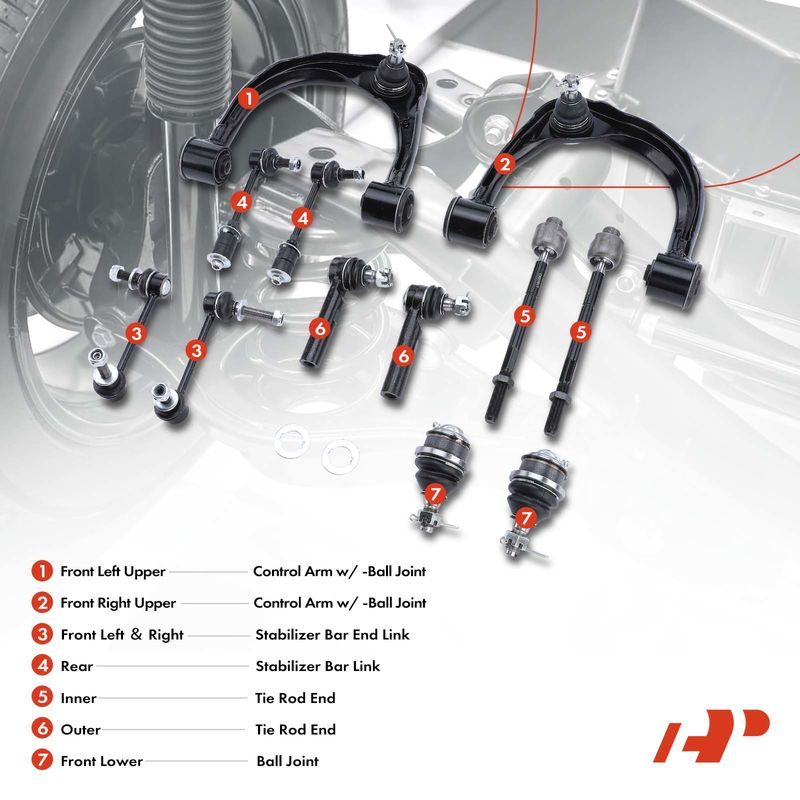 12x Front & Rear Control Arm with Ball Joint Stabilizer Bar Link for Lexus GX470
