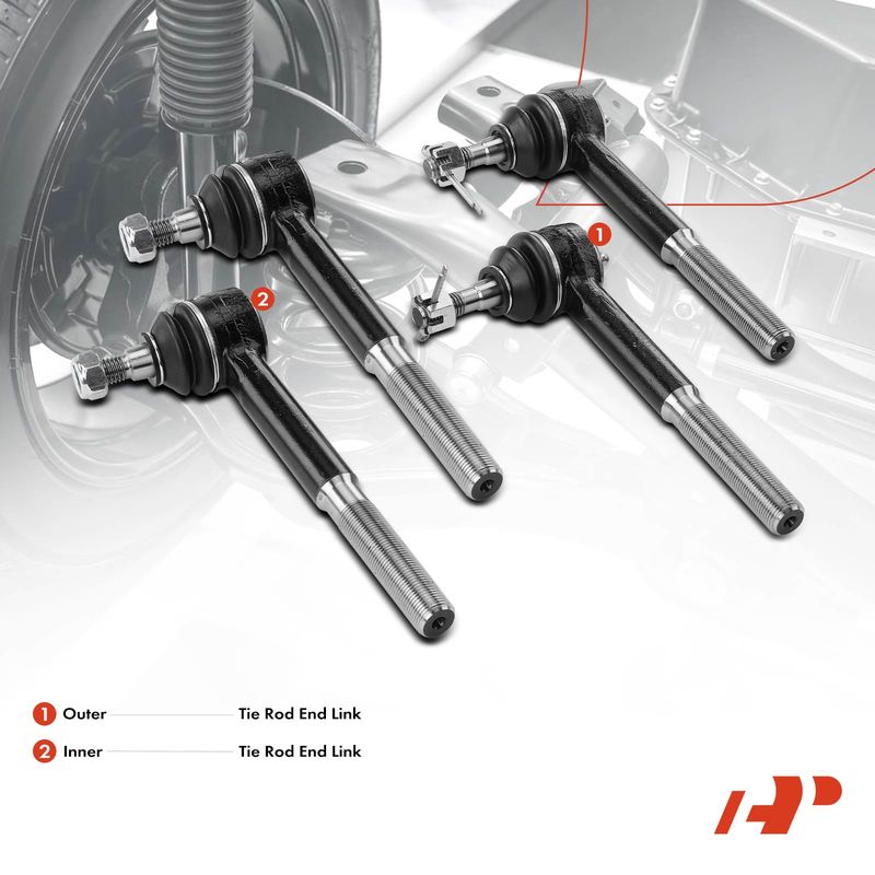 4x Inner & Outer Tie Rod End for Chevrolet Blazer K1500 Tahoe GMC K2500 Yukon