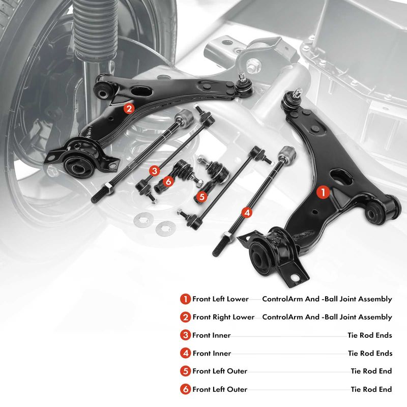 8x Front Control Arm & Ball Joint Assembly for Ford Focus 2000-2004