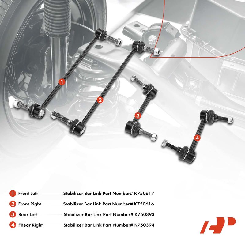 4x Front & Rear Stabilizer Bar Link Kit for Ford Explorer 2012-2019 L4 2.0L 2.3L