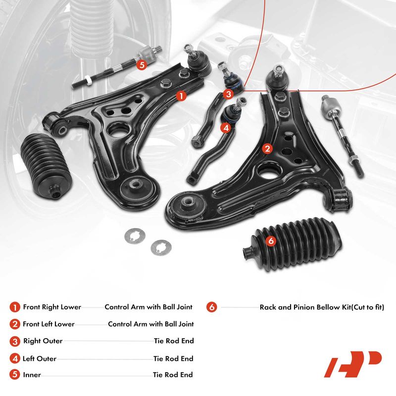 8x Control Arm with Ball Joint & Tie Rod End Kit for Aveo G3 Wave Swift+