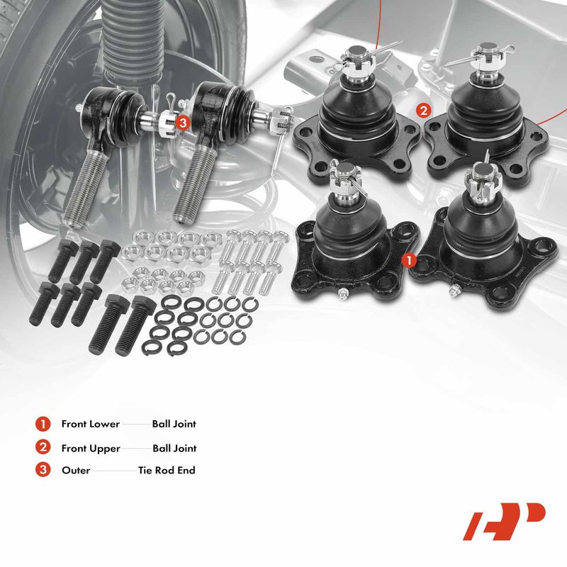 6x Tie Rod End & Ball Joint for Toyota Pickup 4Runner T100 1993-1998