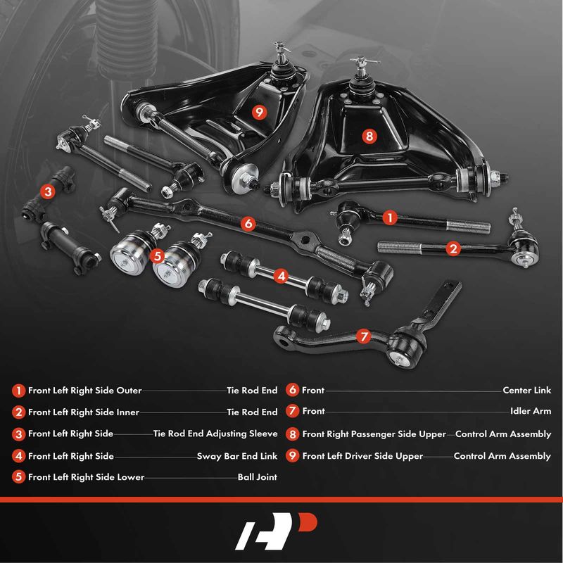 14x Control Arm Ball Joint Assembly Sway Bar Link for Chevrolet Blazer GMC