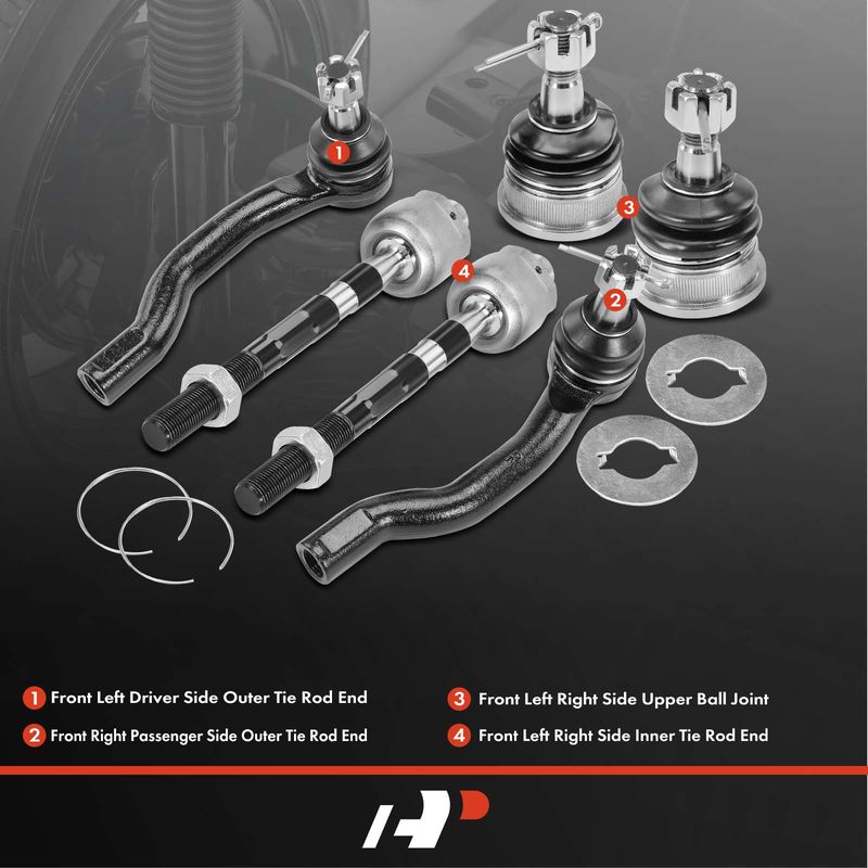 6x Tie Rod End & Ball Joint for Nissan Frontier 2005-2018 Pathfinder Xterra
