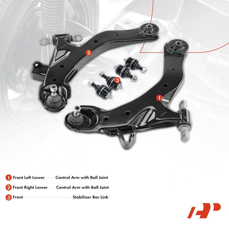 4x Control Arm & Ball Joint & Stabilizer Bar Link for Hyundai Elantra 2001-2006