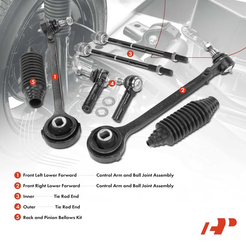8x Control Arm with Ball Joint & Tie Rod End for Chrysler 300 Dodge Charger