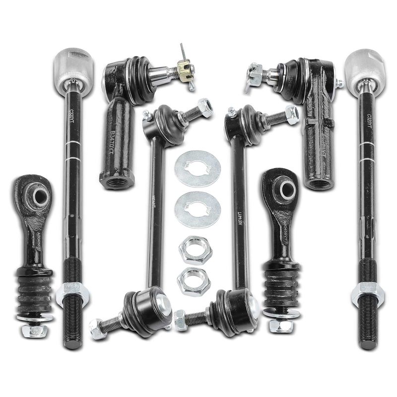 8x Stabilizer Bar End Link & Tie Rod End for Ford Contour 97-00 Mercury Cougar