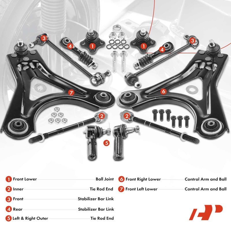 12x Control Arm Ball Joint Sway Bar Link Tie Rod End for Ford Mercury Cougar