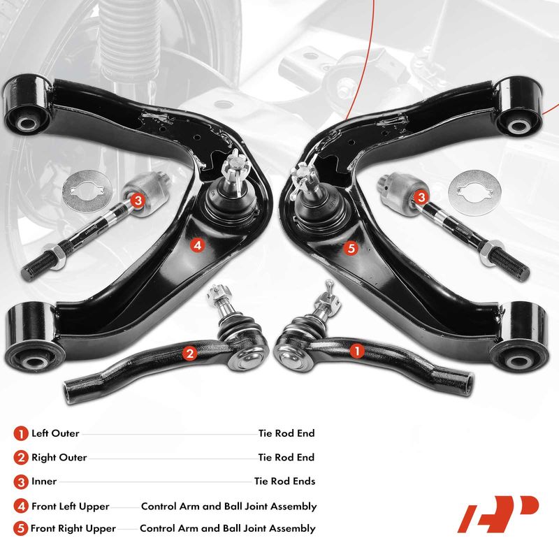 6x Control Arm & Ball Joint Tie Rod End for Nissan Frontier 2005-2019 Pathfinder