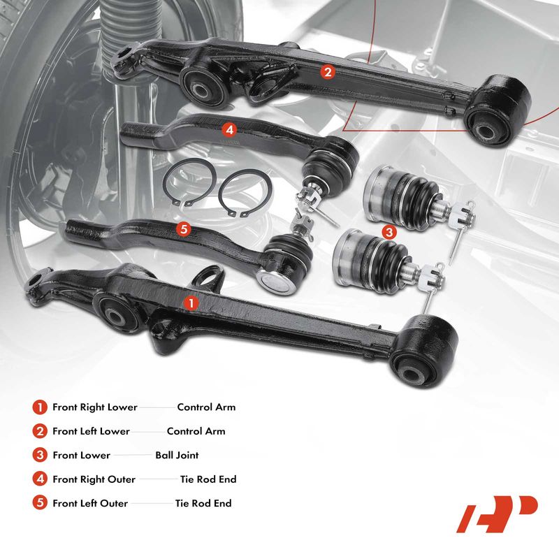 6x Control Arm & Tie Rod End & Ball Joint for Honda Accord Acura Isuzu Oasis